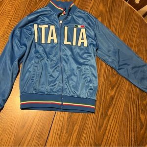 Unlimited Italia Full Zip Track/SOCCER WINDBREAKER JACKET MEN Size L, W/PATCHES
